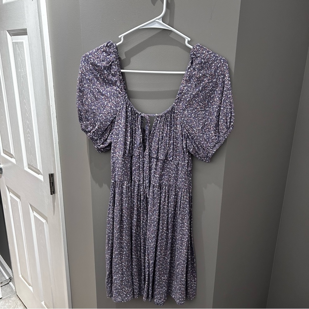 Forever 21 Purple Floral Mini Dress-Lg - Picture 3 of 6